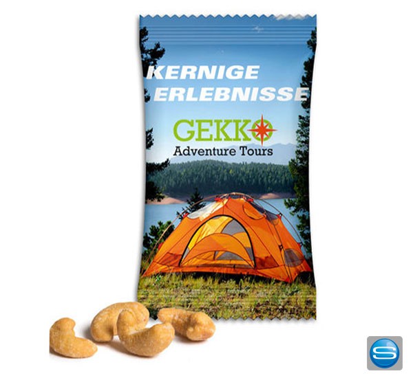 Cashewkerne im Tütchen mit Ihrem Logo bedrucken