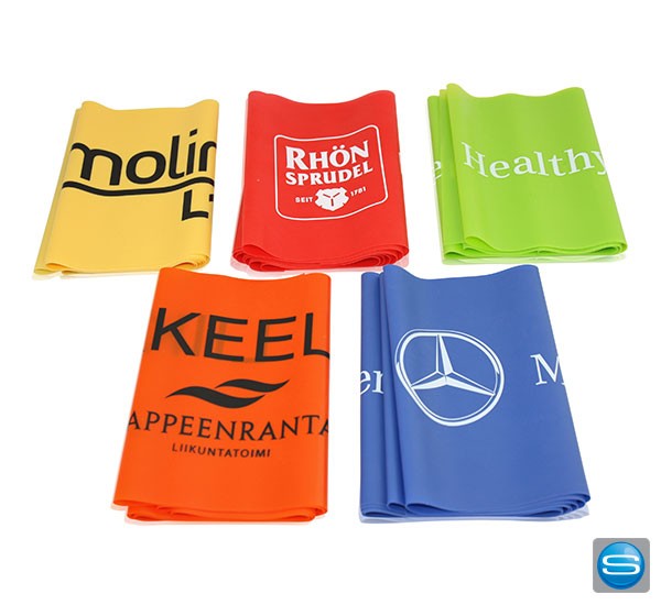 Fitnessbänder aus Naturlatex mit Logo