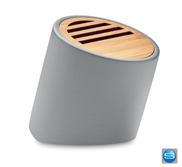 Lautsprecher aus Kalksteinzement und Bambus mit Ihrem Motiv bedrucken