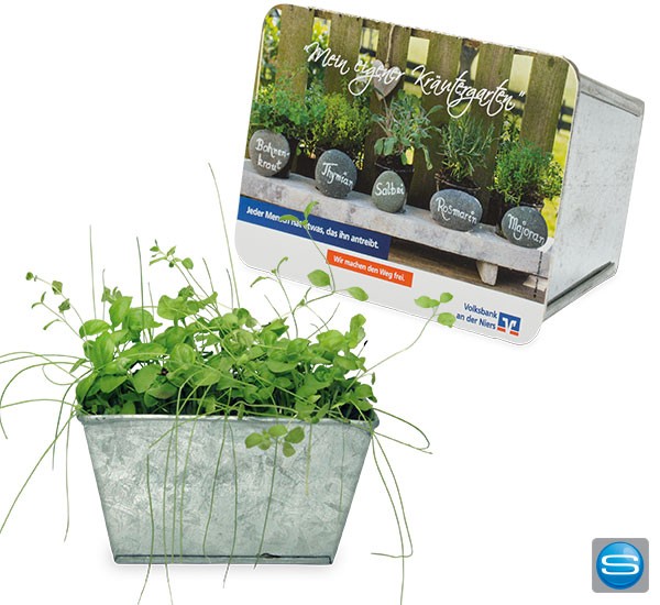 Kräutergarten als Werbemittel mit Logo bedrucken