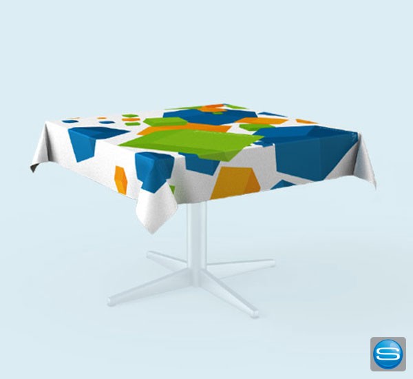 Tischdecke quadratisch mit Ihrer Werbung bedruckt