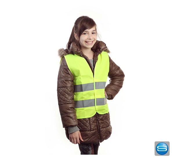 Warnweste für Kids neon-gelb mit Ihrem Logo