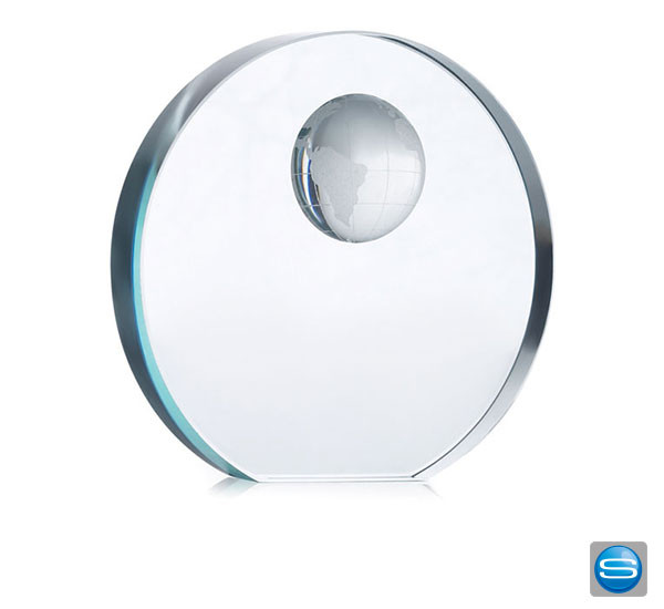 Glastrophäe mit Geschenkbox als Werbegeschenk