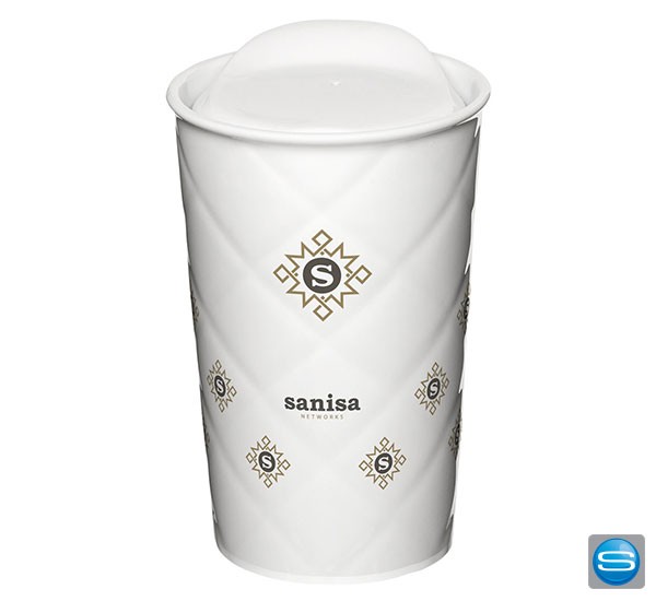 Exklusiver Porzellan Thermobecher mit Ihrem Logo