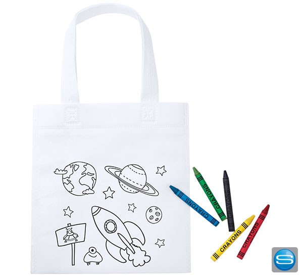 Einkaufstasche für Kinder zum Ausmalen als Werbegeschenk