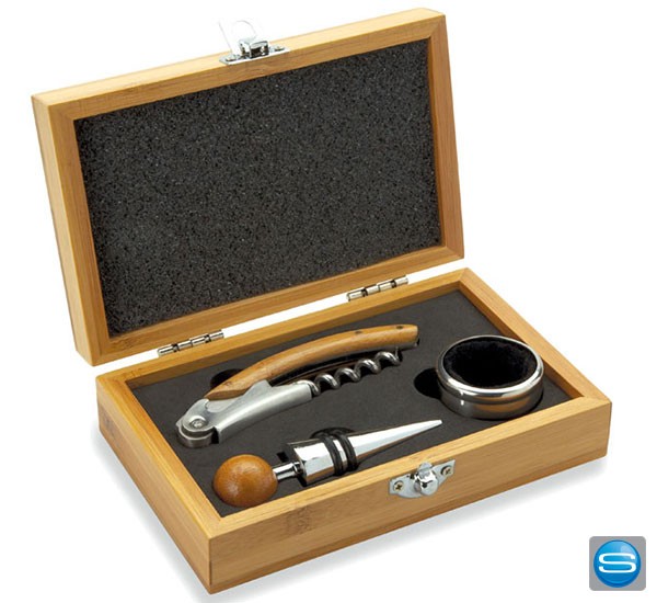 Weinset in Bambusbox mit Logodruck