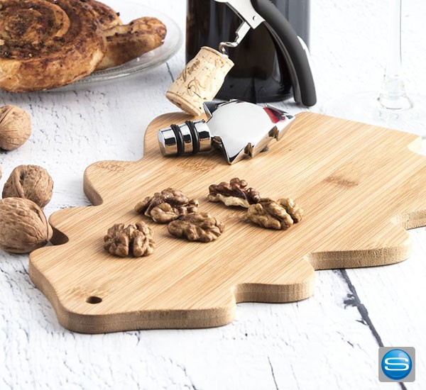 Schneidebrett aus Bambus in Weihnachtsbaumform individuell bedruckbar