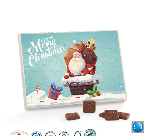 Premium Tisch Adventskalender mit Ihrer Werbebotschaft bedruckt