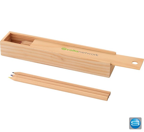 Stiftset in Holzbox mit Ihrer Werbung bedruckt