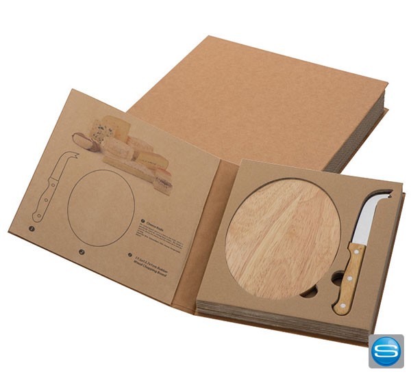 Käse-Set mit Holzbrett als Kundengeschenk