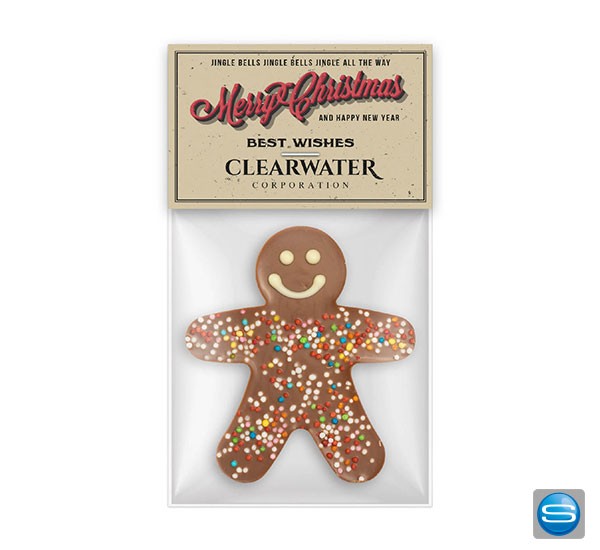 Kleines Schoko Männchen mit bedruckbarem Reiter