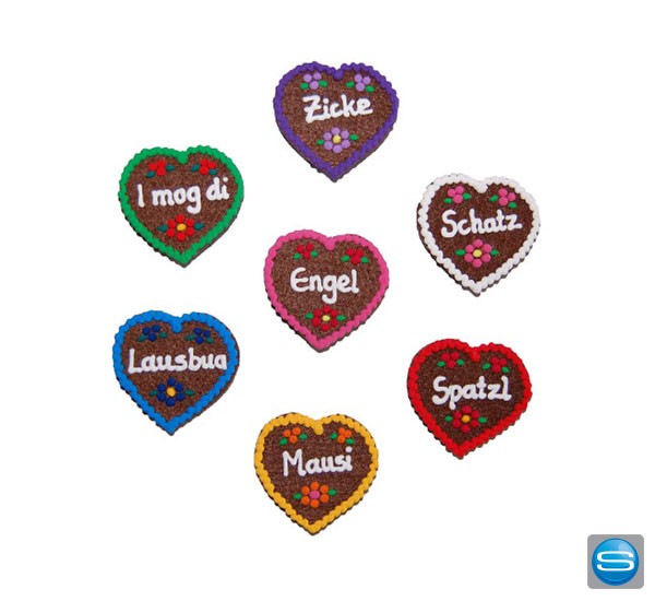 Wiesnherz aus Filz mit Ihrem Namen verzieren