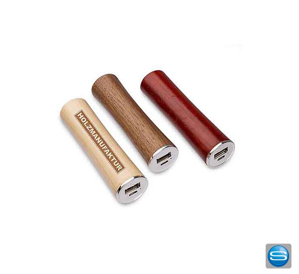 Powerbank aus Holz mit Ihrem Logo