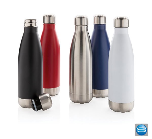 Vakuumisolierte Stahlflasche als Werbeartikel mit Logodruck