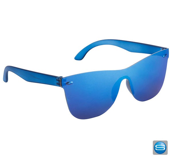 Rahmenlose Sonnenbrille aus Kunststoff mit Metallic-Gläsern und UV 400 Schutz