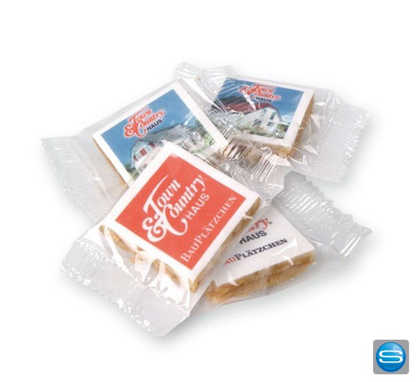 Quadratische Logolini Keksplätzchen individuell bedrucken