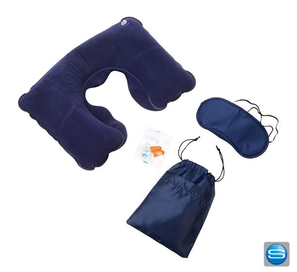 Reise-Set inkl. Nackenkissen mit Logo bedrucken