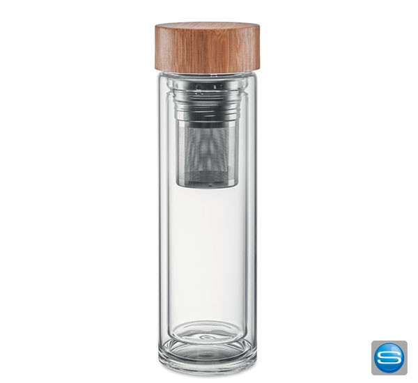 Doppelwandige Trinkflasche als Werbemittel mit Logodruck