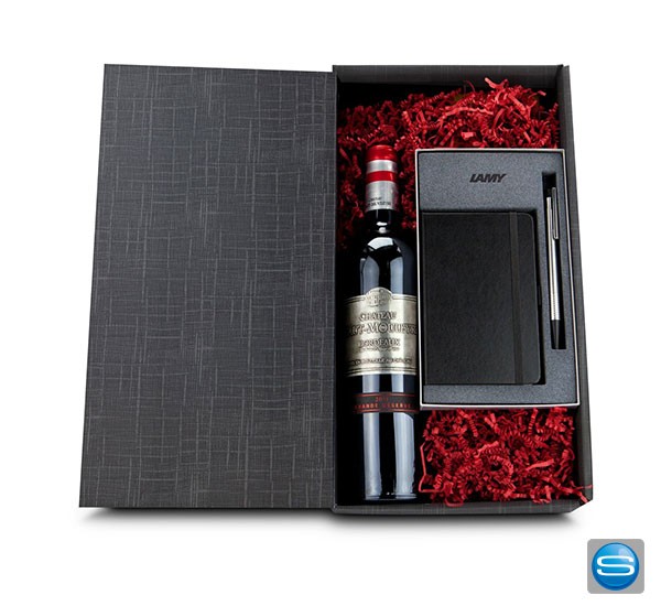 Business Lamy Set mit Rotwein als Werbegeschenk