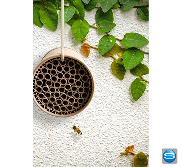 Rundes Bienenhotel mit Ihrem Logo bedrucken