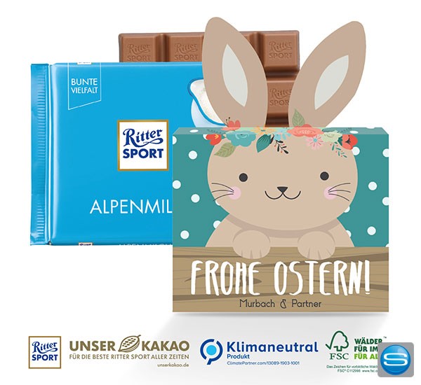 Ritter SPORT Tafel als Ostergeschenk