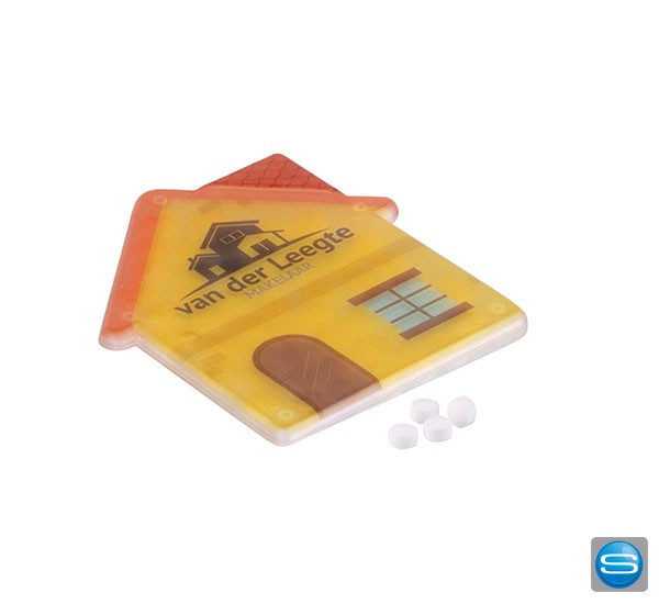 Pfefferminz-Karte in Haus-Form als Give Away