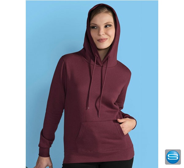 Kapuzenpullover bedrucken - Hoodie bedrucken mit Ihrem Logo - Damenmodell