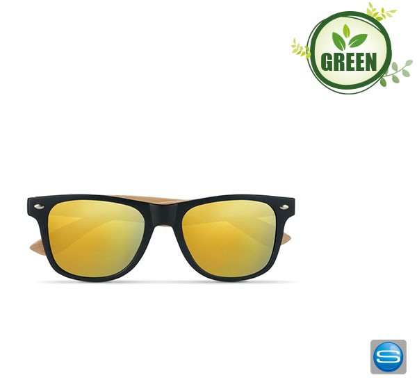 Sonnenbrille mit Bambusbügeln als Werbegeschenk mit Logo bedrucken