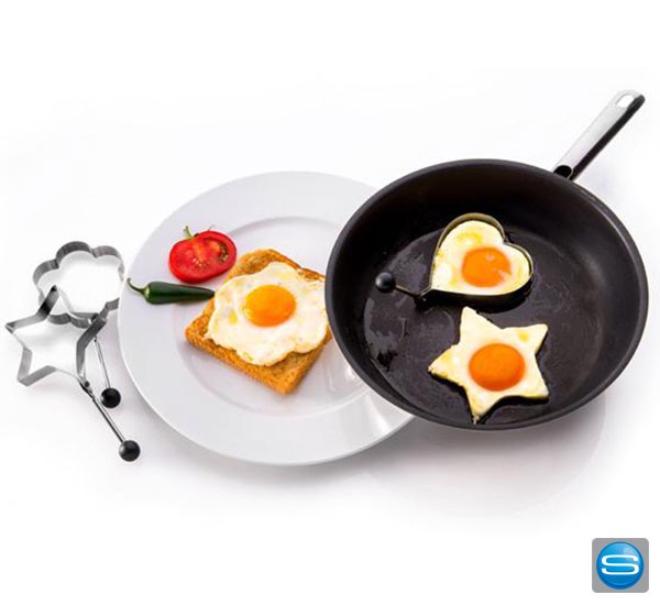 Spiegelei Formen mit Logo-Umriss