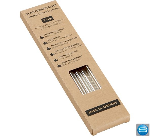 Glastrinkhalm Set mit Bürste als einzigartiger Werbeträger