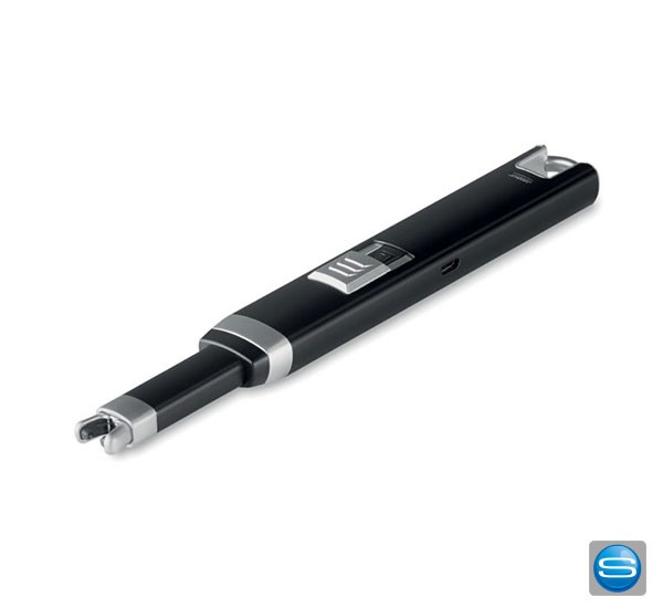 Lichtbogen-Feuerzeug mit Aufladung durch USB-Kabel als Werbegeschenk mit Logodruck