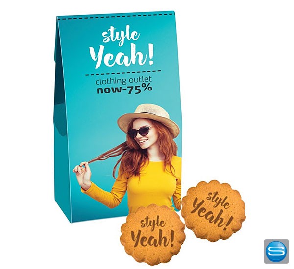 Logokekse mit individueller Verpackung