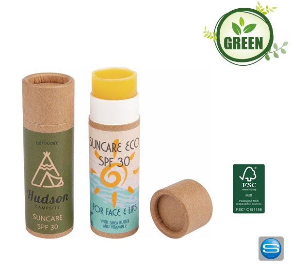 Ökologischer Sonnenschutz Pflegestift mit eigenem Motiv