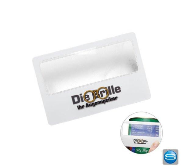 Lese-Lupe für den Geldbeutel bedrucken