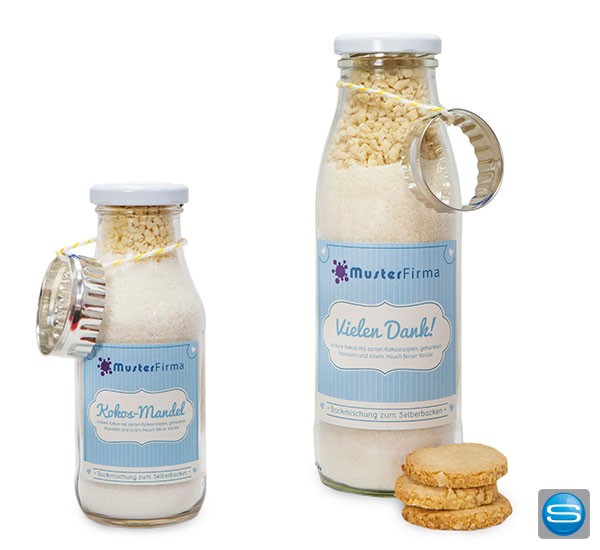Kokos-Mandel-Kekse Backmischung in Schraubflasche