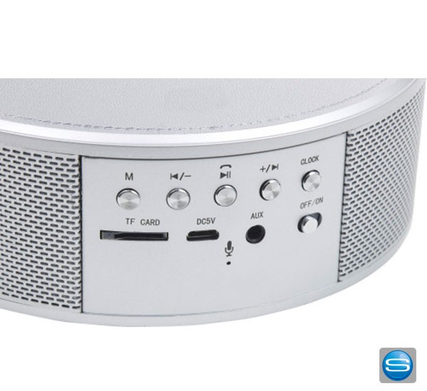 Bluetooth Lautsprecher mit Ladestation und Freisprechanlage als Werbemittel
