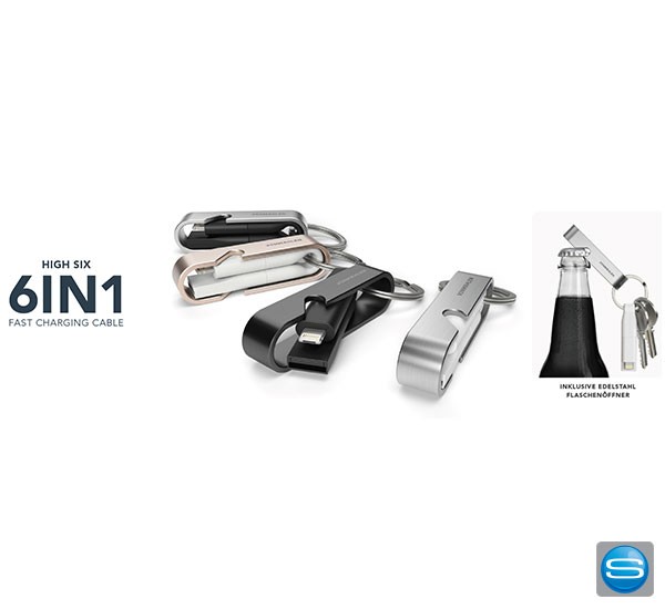 HIGH SIX 6in1 Ladekabel mit Ihrem Logo gravieren