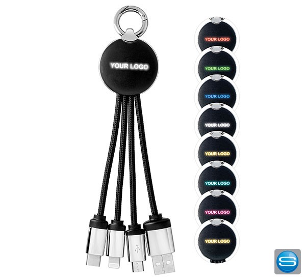 3in1 Ladekabel mit Leuchtlogo