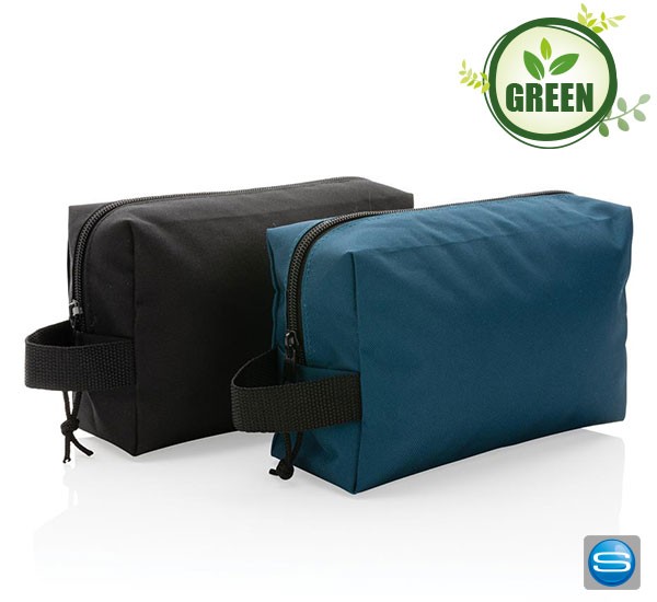 rPET Kosmetikbeutel mit Logodruck