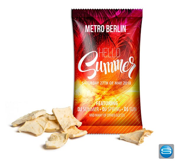 Apfelchips als Werbesüßigkeit im bedruckbaren Tütchen