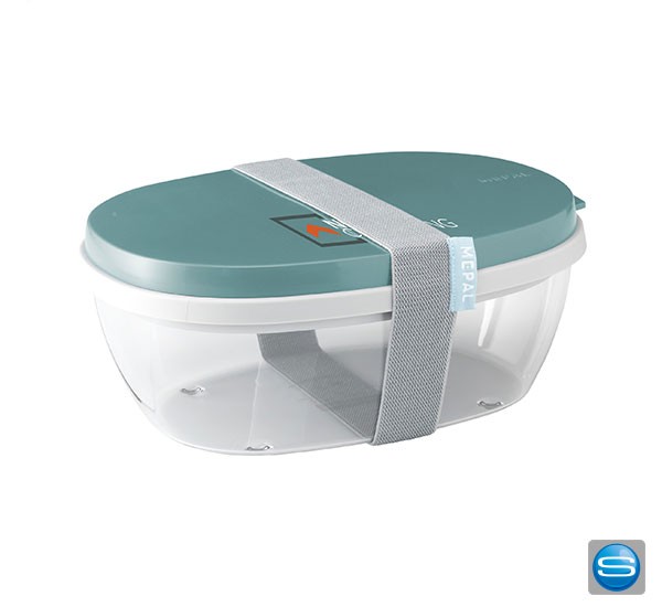 Salatbox mit Besteck und Dressingbox als Give Away mit Logodruck