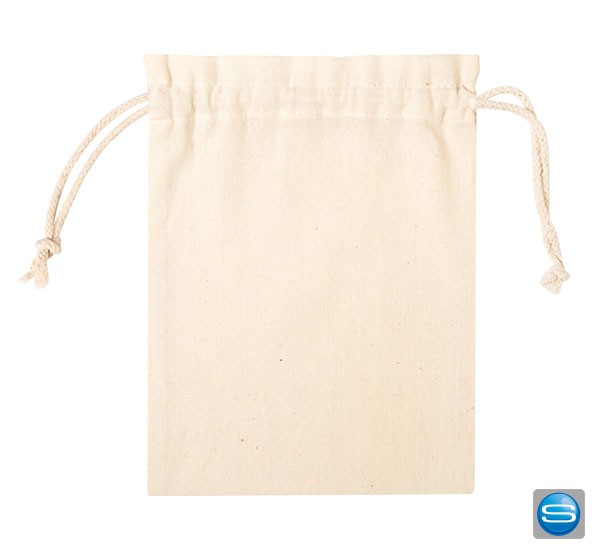 Obst- und Gemüsebeutel aus 100 % Baumwolle mit Kordelzug als Werbeträger mit Logo bedrucken