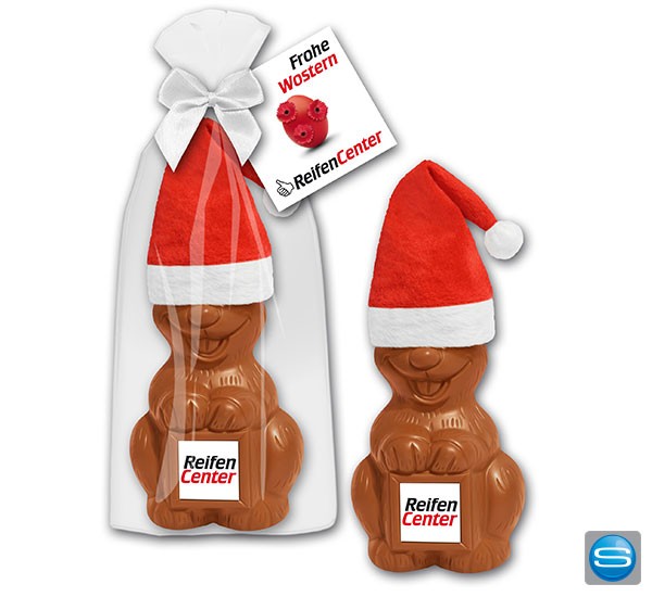 Weihnachtsosterhase mit Ihrer Werbung