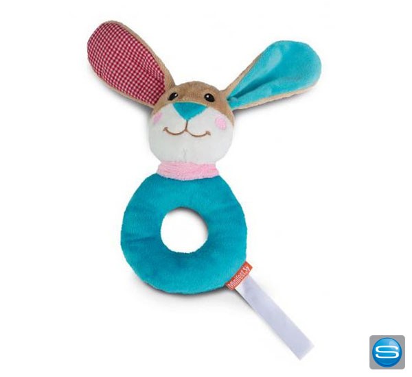 Runder Kinderrassel Hase als Werbegeschenk