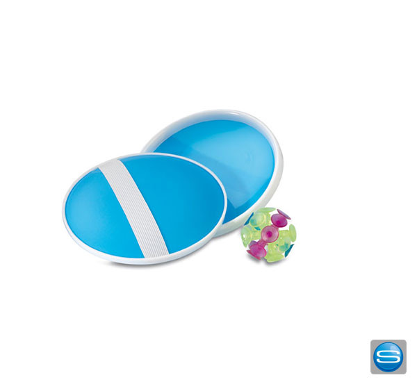 Ballspiel mit zwei Schlägern als Kundenpresent