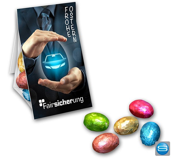 Schokoeier im Promotütchen individuell bedruckt