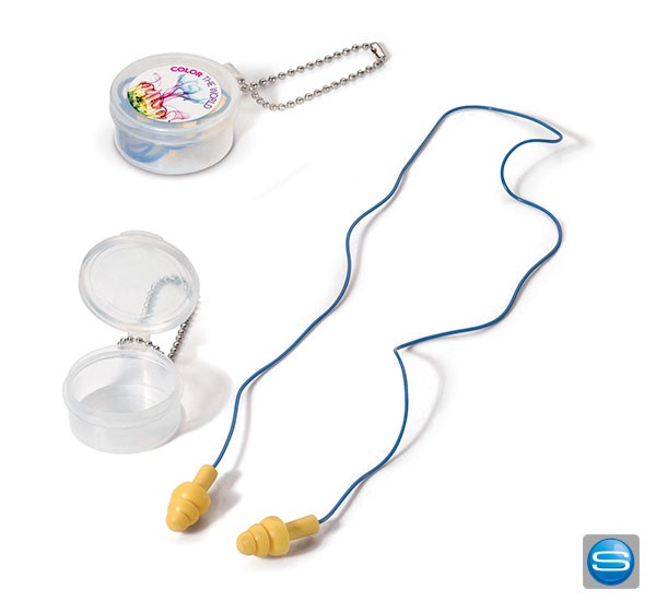 Individuell veredelbare Ohrstöpsel an einer Kordel