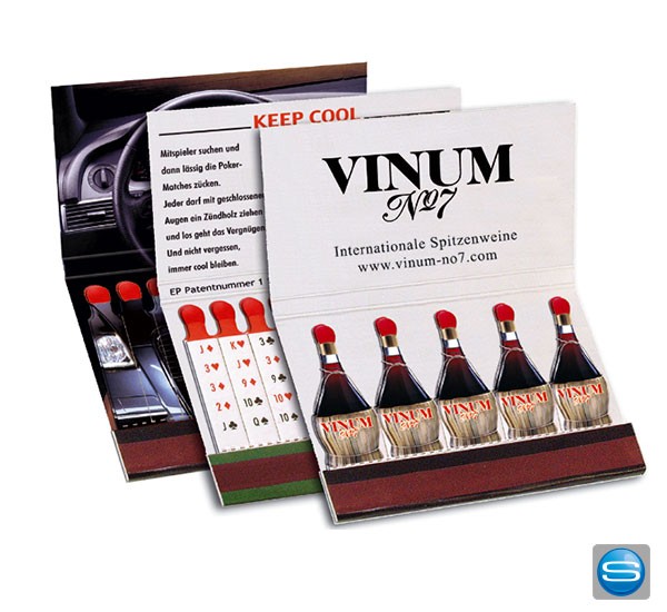 Bedruckte Streichhölzer