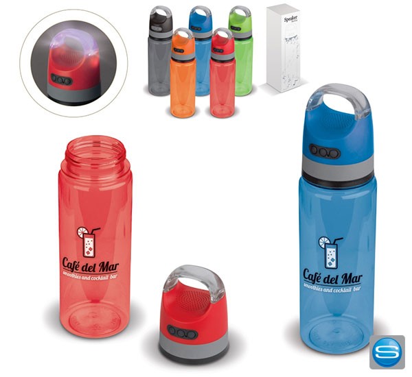 Trinkflasche mit Lautsprecher als Werbegeschenk