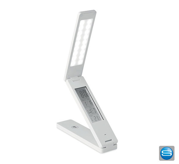 Tischleuchte mit Temperaturanzeige als Werbegeschenk
